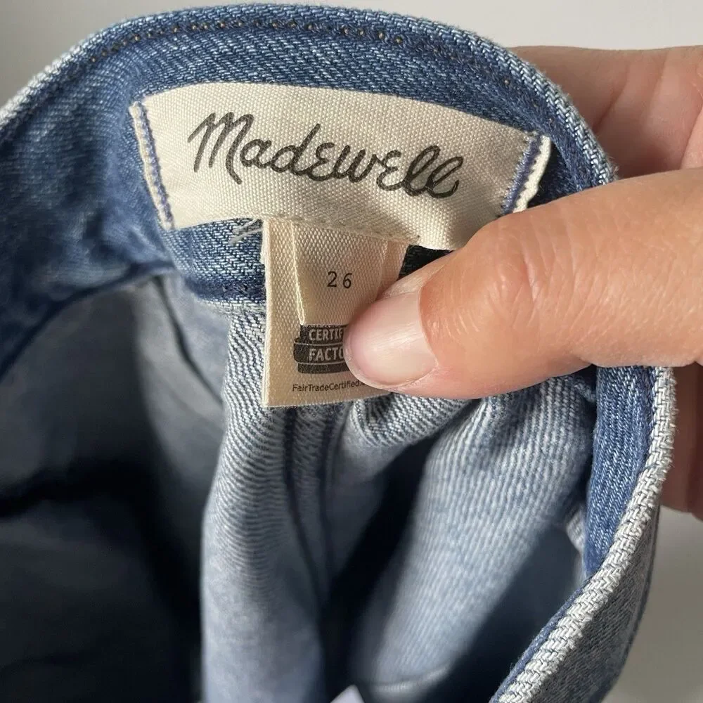 Madewell Denim Midi Pencil Skirt Billings Wash Blue Cottagecore Women's Size 26
